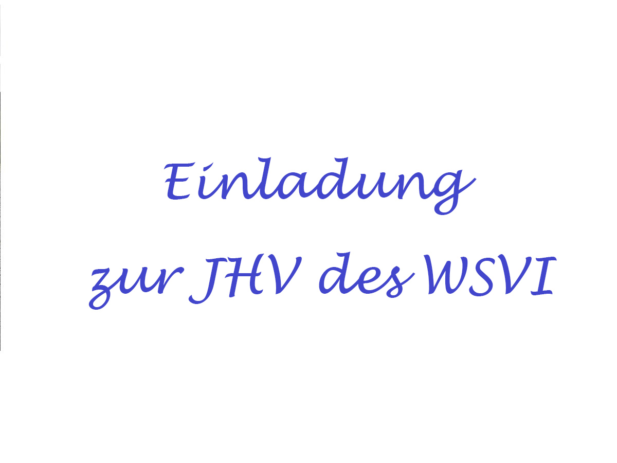 Einladung zur 53. Jahreshauptversammlung des WSVI