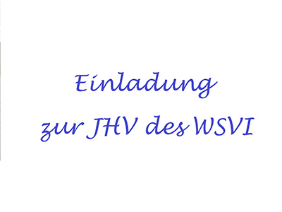 Einladung zur WSVI-JHV 2021