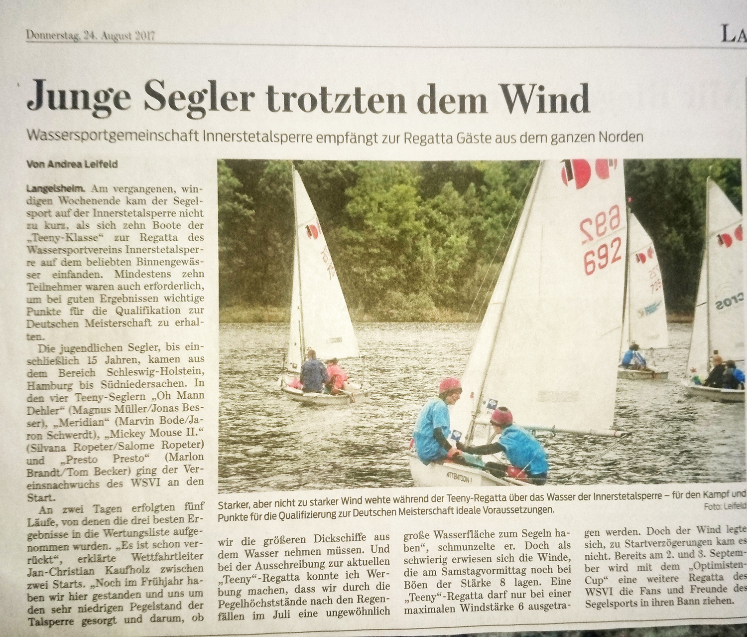 Teeny-Regatta: Junge Segler trotzten dem Wind
