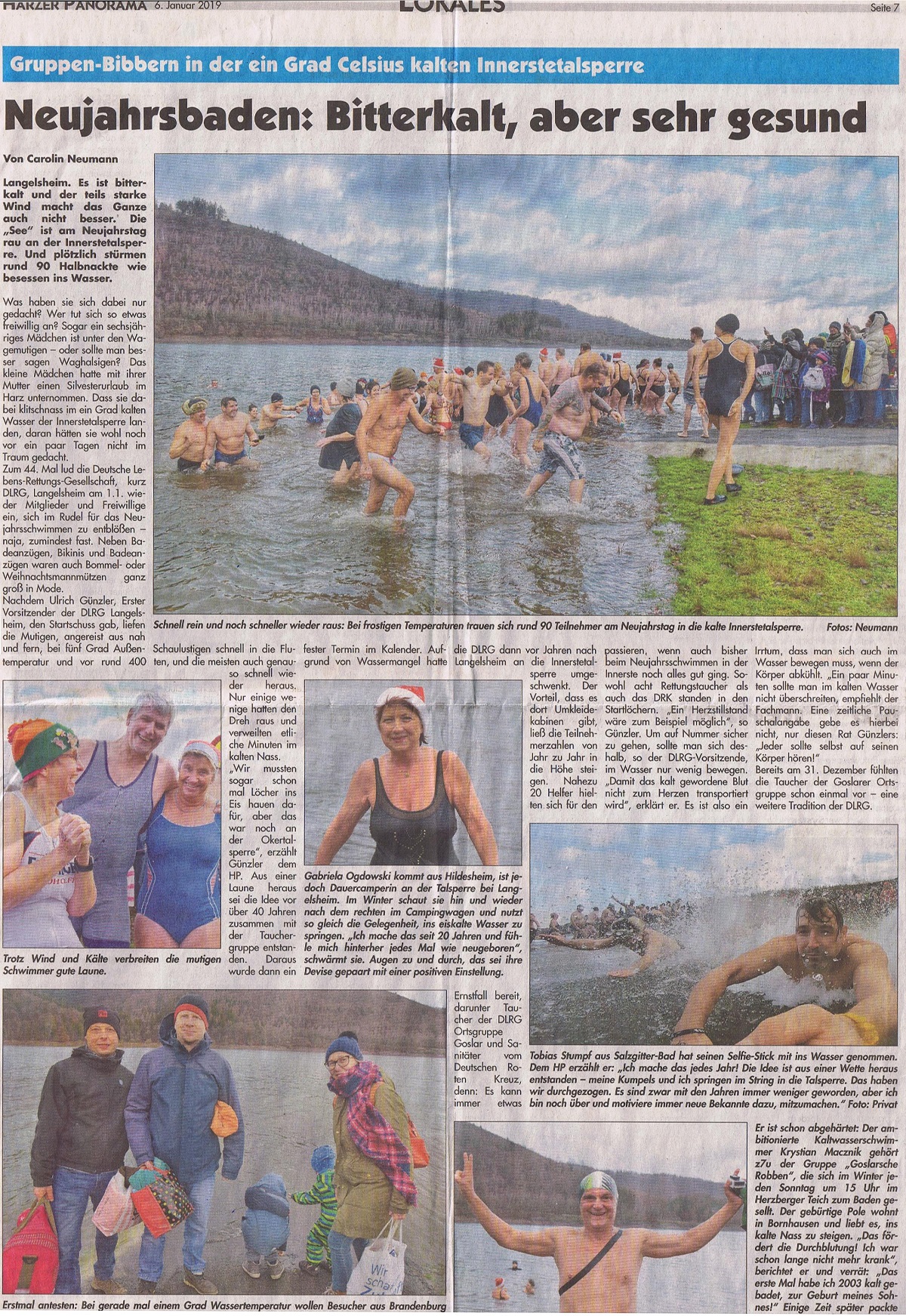 Neujahrsbaden an der Innerstetalsperre 2019